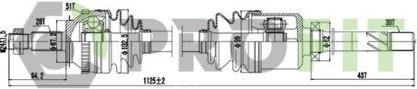 Полуось в сборе PROFIT 2730-0408