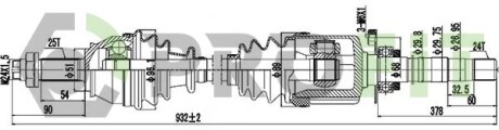 Полуось в сборе PROFIT 2730-0636