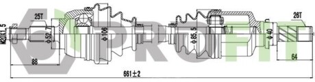 Полуось PROFIT 2730-0905
