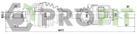 Піввісь у зборі PROFIT 2730-3073