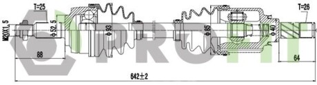 Полуось в сборе PROFIT 2730-3075
