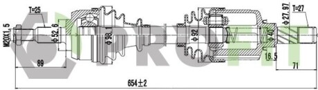 Піввісь у зборі PROFIT 2730-3076