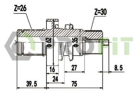Полуось PROFIT 2730-3126