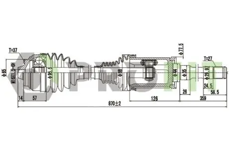 Полуось PROFIT 2730-3132