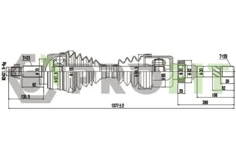 Полуось PROFIT 2730-3136