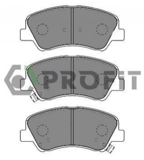 Комплект гальмівних колодок, дискове гальмо PROFIT 5000-0625 (фото 1)