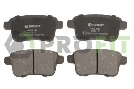 Комплект гальмівних колодок, дискове гальмо PROFIT 5000-4186