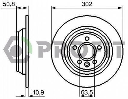Тормозной диск PROFIT 5010-1616 (фото 1)
