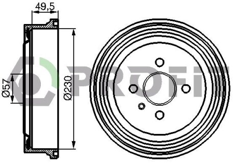 Барабан тормозной PROFIT 5020-0062