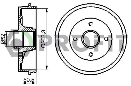 Барабан тормозной PROFIT 5020-0076