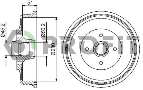 Барабан тормозной PROFIT 50200091