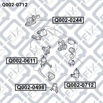 Подушка двигателя левая Q-FIX Q0020712