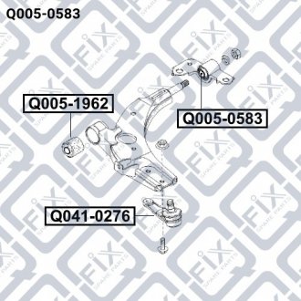 Сайлентблок переднего рычага без кронштейна задний Q-FIX Q005-0583