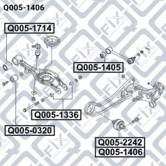 Сайлентблок зад r прод рычага Q-FIX Q005-1406