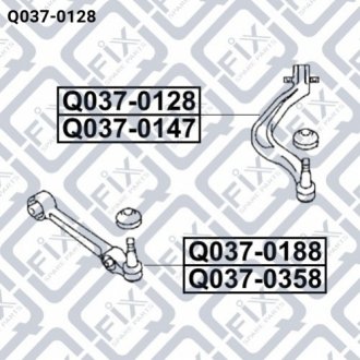 Важіль передній нижній l Q-FIX Q037-0128