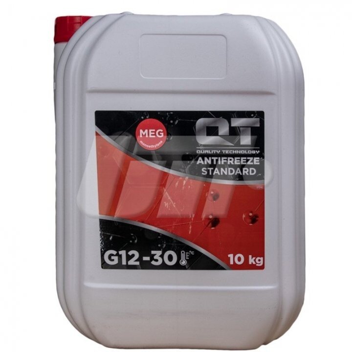 Антифриз qt meg standard -30 g12 красный 10кг QT-OIL QT5513010 (фото 1)