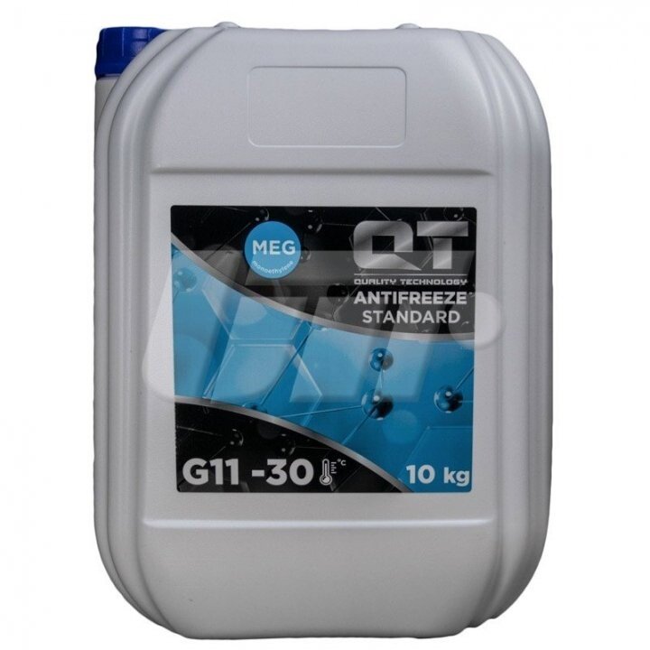 Антифриз qt meg standard -30 g11 синій 10кг QT-OIL QT5533010 (фото 1)