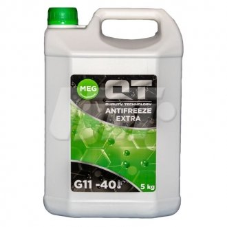 Антифриз qt meg extra -40 g11 зеленый 5кг QT-OIL QT562405