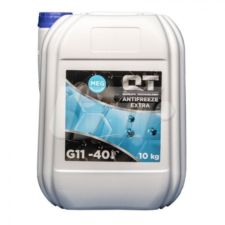 Антифриз qt meg extra -40 g11 синій 10кг QT-OIL QT5634010 (фото 1)