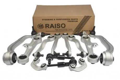 К-кт рычагов подвески перед. Audi A4 B6, B7 01- (с тонким пальцем, конус 16мм) RAISO RL-8E0498-KIT