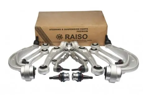 К-кт рычагов подвески перед. Audi A4 B8/A5/A6 C7/Q5/Porsche Macan (с толстым пальцем, конус 17мм) RAISO RL-8K4998S-KIT