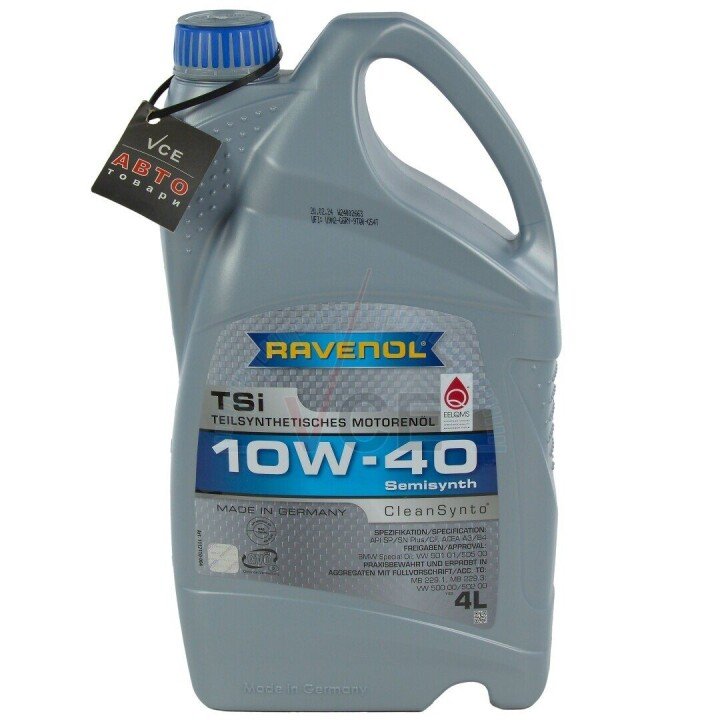 10W40 TSI 4л масло двигателя RAVENOL 1112110004 (фото 1)