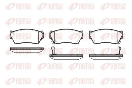 Комплект гальмівних колодок, дискове гальмо REMSA 0364.02