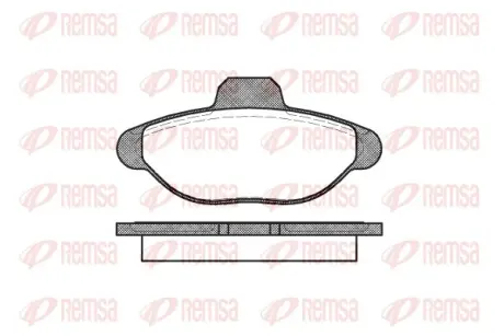 Тормозные колодки, дисковый тормоз (набор) REMSA 041400