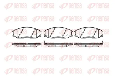 Гальмівні колодки, дискове гальмо (набір) REMSA 077122