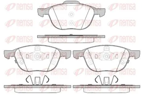 Комплект тормозных колодок, дисковый тормоз REMSA 1082.12