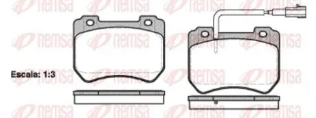 Комплект гальмівних колодок, дискове гальмо REMSA 1444.01