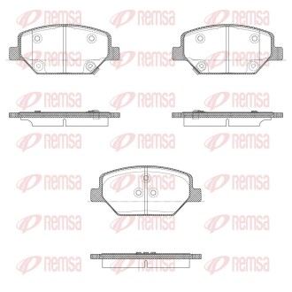 Комплект гальмівних колодок, дискове гальмо REMSA 1631.02