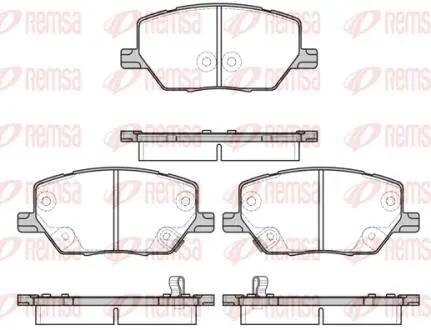 Комплект тормозных колодок, дисковый тормоз REMSA 1640.02