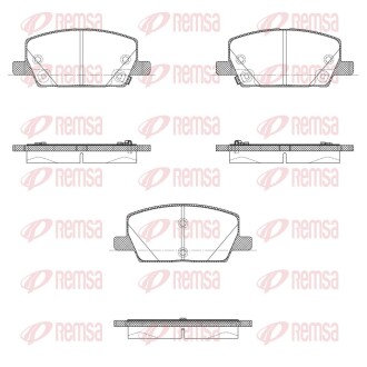 Комплект гальмівних колодок, дискове гальмо REMSA 1670.02