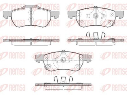 Колодки тормозные дисковые (комплект 4 шт) REMSA 1693.12