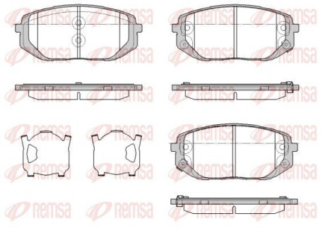 Колодки тормозные дисковые (комплект 4 шт) REMSA 1957.02