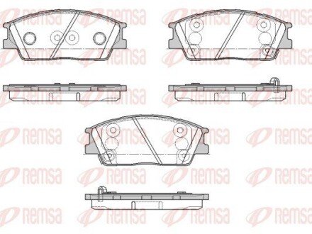 Колодки тормозные дисковые (комплект 4 шт) REMSA 1967.02
