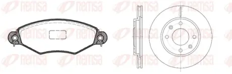 Комплект гальм, дисковий гальмівний механізм. REMSA 864307