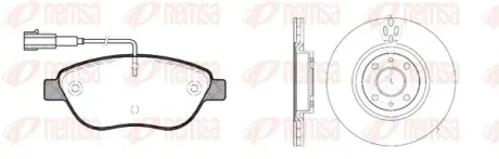Комплект тормозов, дисковый тормозной механизм. REMSA 885900