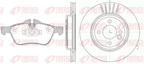 Комплект тормозов, дисковый тормозной механизм. REMSA 886400