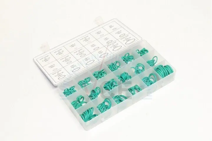 Набор уплотнительных колец зелени (маслостойкие) 270 шт. (диам. 5,29-17,04 мм) RIDER RD11270ZK (фото 1)