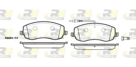 Комплект тормозных колодок, дисковый тормоз ROADHOUSE 21393.02