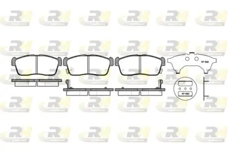 Комплект гальмівних колодок, дискове гальмо ROADHOUSE 2724.02