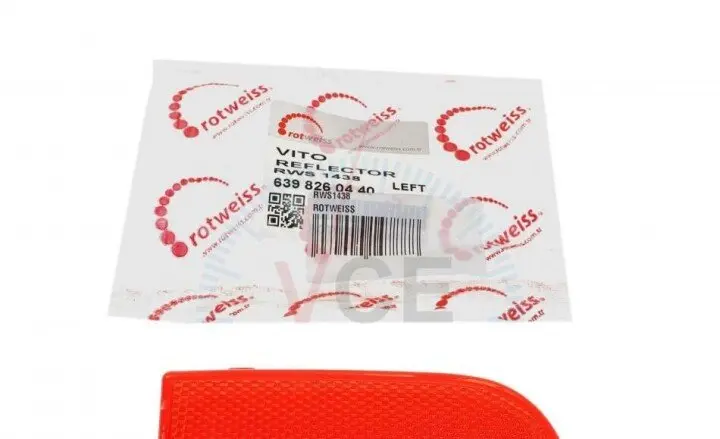 Фото 1 - Отражатель бампера (заднего) mb vito (w639) 03-(l) ROTWEISS RWS1438 Отражатель бампера (заднего) mb vito (w639) 03-(l) ROTWEISS RWS1438 (фото 1)