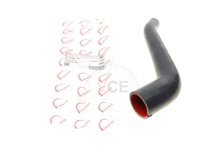 Патрубок інтеркулера fiat doblo 1.4/1.6i/1.9 jtd 02- (51kw) (турбіна-радіатор) ROTWEISS RWS2591 (фото 1)