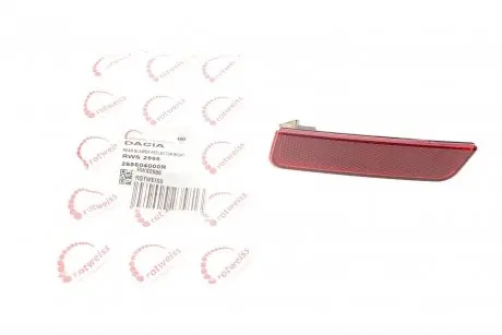 Світловідбивач бампера (заднього) renault duster 10-17(r) ROTWEISS RWS2986