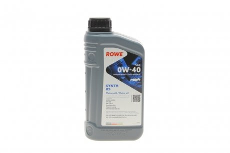 Масло 0w40 hightec synth rs (1l) (mb 229.5/porsche a40/vw 502 00/505 00) (acea a3/b4) ROWE 20020-0010-99 (фото 1)