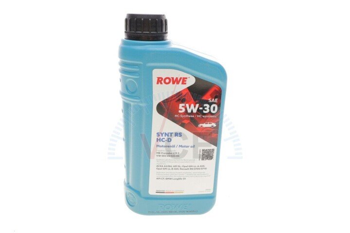 Олива 5w30 hightec synt rs hc-d (1l) (mb 229.5/vw 502 00/505 00/gm-ll-a-025/bmw ll-01) ROWE 20060-0010-99 (фото 1)