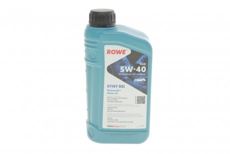 Масло 5w40 hightec synt rsi (1l) (mb 229.3/226.5/porsche a40/vw 502 00/505 00/rn 0700/0710) ROWE 20068-0010-99