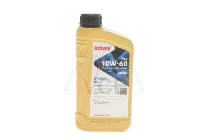 Масло 10w60 hightec synth rs (1l) (bmw 83 12 0 029 683/fiat 9.55535-h3)(acea a3/b4)(api sn/cf) ROWE 20070-0010-99 (фото 1)